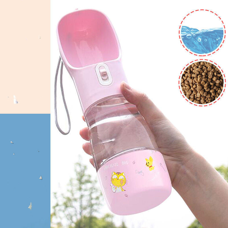 Premium 2-in-1 Portable Dog Water Bottle & Food Feeder | DoggyWorld