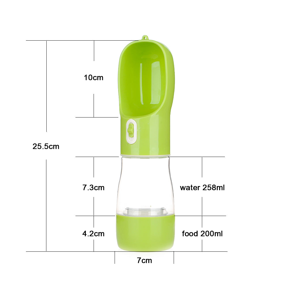 Premium 2-in-1 Portable Dog Water Bottle & Food Feeder | DoggyWorld