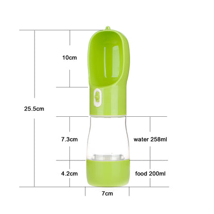 Premium 2-in-1 Portable Dog Water Bottle & Food Feeder | DoggyWorld