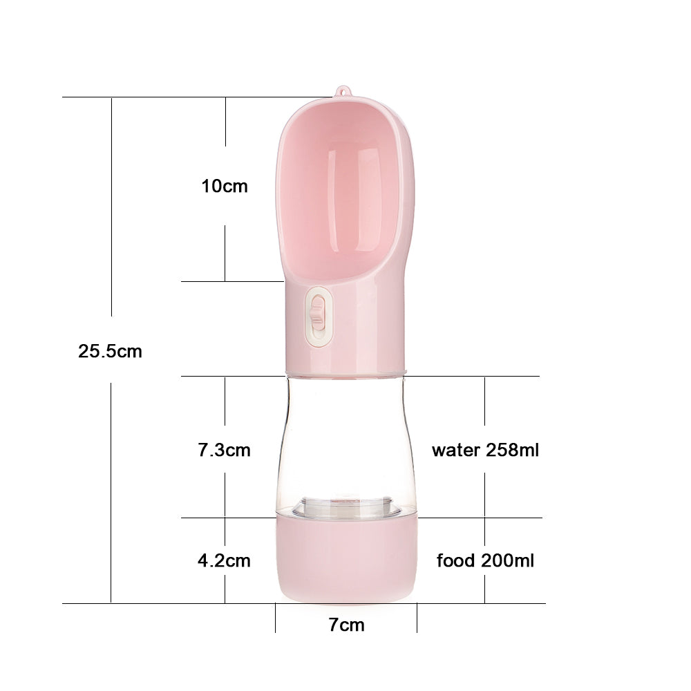 Premium 2-in-1 Portable Dog Water Bottle & Food Feeder | DoggyWorld