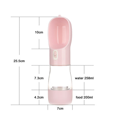 Premium 2-in-1 Portable Dog Water Bottle & Food Feeder | DoggyWorld