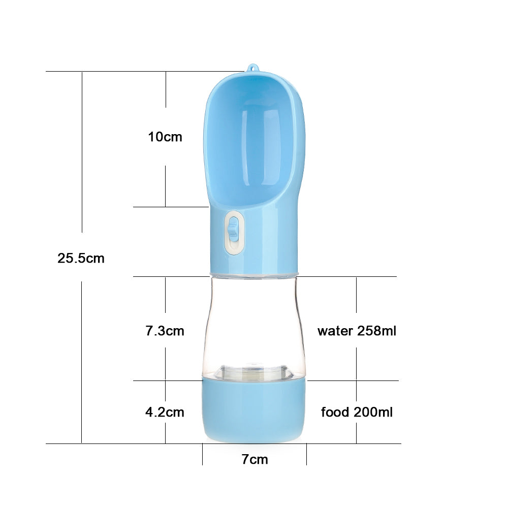 Premium 2-in-1 Portable Dog Water Bottle & Food Feeder | DoggyWorld
