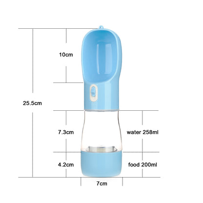 Premium 2-in-1 Portable Dog Water Bottle & Food Feeder | DoggyWorld