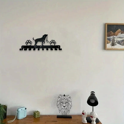 Rustic Paw™ Farmhouse Wall Sanctuary - Wooden Key & Leash Holder