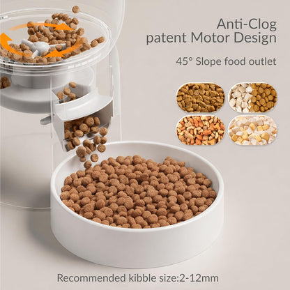 Waithem Wi-Fi Automatic Cat Feeder — App-Controlled Timed Dry Food Dispenser with Programmable Portions (Up to 10 Meals/Day), Dual Power Supply, Suitable for Cats and Small Dogs