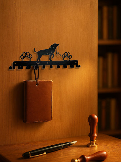 Rustic Paw™ Farmhouse Wall Sanctuary - Wooden Key & Leash Holder