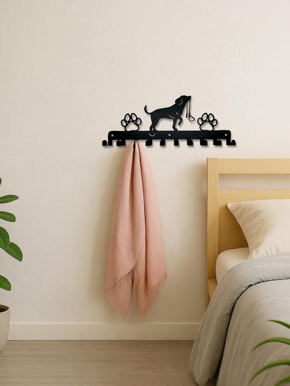 Rustic Paw™ Farmhouse Wall Sanctuary - Wooden Key & Leash Holder