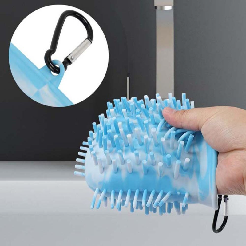 2-in-1 Dog Paw Cleaner Cup — Soft Foot Washer & Brush, Portable Pet Foot Cleaning Bucket