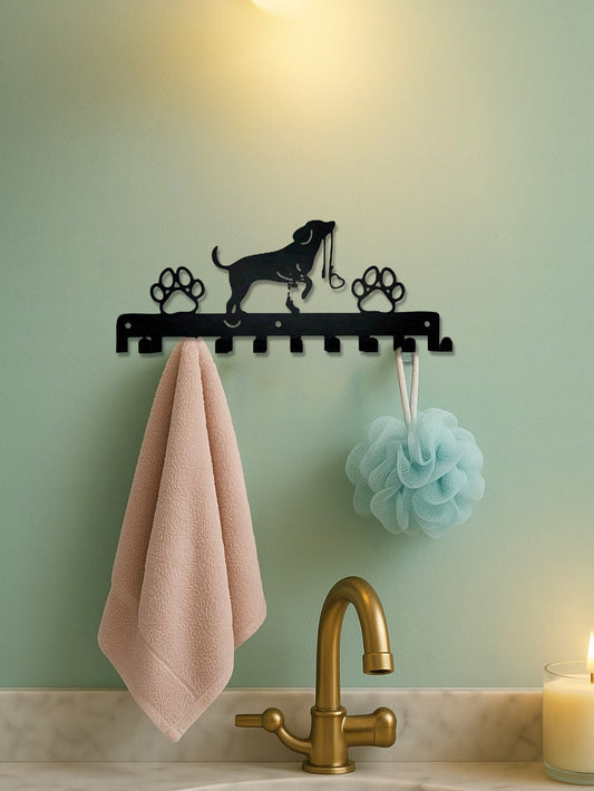 Rustic Paw™ Farmhouse Wall Sanctuary - Wooden Key & Leash Holder