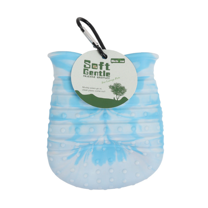 2-in-1 Dog Paw Cleaner Cup — Soft Foot Washer & Brush, Portable Pet Foot Cleaning Bucket